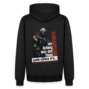 Feuerwehr - Dann kamen wir - Männer Premium Bio Hoodie - Schwarz - Hinten - Nico (187cm)
