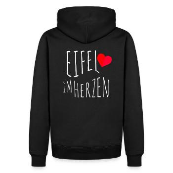 Eifel im Herzen - Männer Premium Bio Hoodie - Schwarz - Hinten - Nico (187cm)