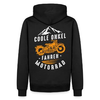 Coole Onkel fahren Motorrad - Männer Premium Bio Hoodie - Schwarz - Hinten - Nico (187cm)