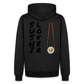 Sushi - Männer Premium Bio Hoodie - Schwarz - Hinten - Nico (187cm)