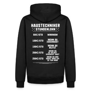 Haustechniker/Hausmeister/Techniker/Haustechnik - Männer Premium Bio Hoodie - Schwarz - Hinten - Nico (187cm)