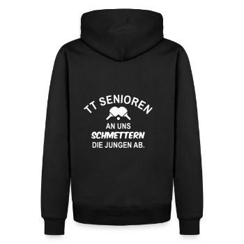 Tischtennis Senioren - Männer Premium Bio Hoodie - Schwarz - Hinten - Nico (187cm)