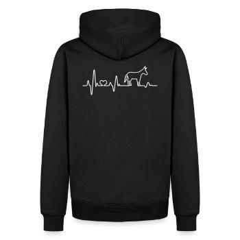 Esel Herzschlag Muli Maultier Bauernhof Landwirt - Männer Premium Bio Hoodie - Schwarz - Hinten - Nico (187cm)