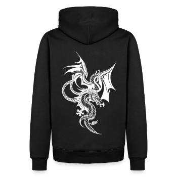 Tattoo Design - Drache - Männer Premium Bio Hoodie - Schwarz - Hinten - Nico (187cm)
