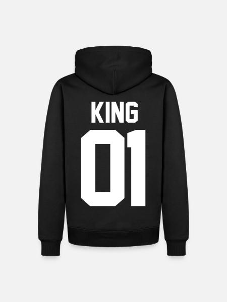KING - Männer Premium Bio Hoodie - Schwarz