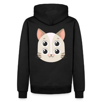 Chat effrayant avec 4 yeux Déroutant - Sweat à capuche Premium bio Homme - noir - Dos - Nico (187cm)