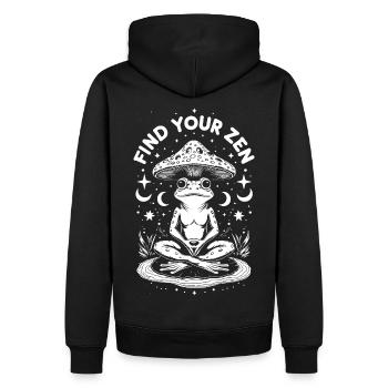 Zen Frog - Sweat à capuche Premium bio Homme - noir - Dos - Nico (187cm)