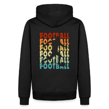 Football joueur de foot cadeau fan de foot vintage - Sweat à capuche Premium bio Homme - noir - Dos - Nico (187cm)