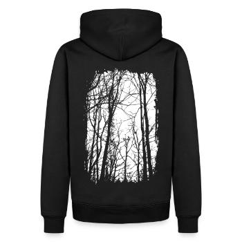 Wald - schwarz/weiss - Natur - Nachhaltige Kunst - Männer Premium Bio Hoodie - Schwarz - Hinten - Nico (187cm)