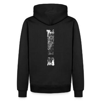 Cooles Ausrufezeichen Satzzeichen Ausruf - Männer Premium Bio Hoodie - Schwarz - Hinten - Nico (187cm)