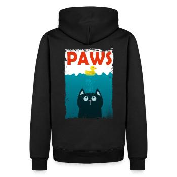 Pattes - Grands chats de requin blanc - Sweat à capuche Premium bio Homme - noir - Dos - Nico (187cm)