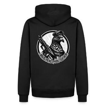 Pigeon of Peace - Männer Premium Bio Hoodie - Schwarz - Hinten - Nico (187cm)