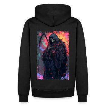 A Splash of Color - Men’s Premium Organic Hoodie - black - Back - Nico (187cm)