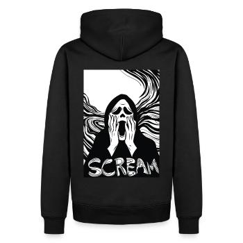 Scream Édition Metal - Sweat à capuche Premium bio Homme - noir - Dos - Nico (187cm)