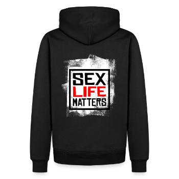 Sex Life Matters - Grunge Vintage - Männer Premium Bio Hoodie - Schwarz - Hinten - Nico (187cm)