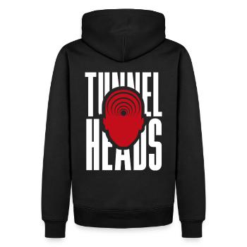Tunnelheads - Männer Premium Bio Hoodie - Schwarz - Hinten - Nico (187cm)
