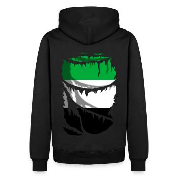 Drapeau de l’Estrémadure, cadeau original - Sweat à capuche Premium bio Homme - noir - Dos - Nico (187cm)