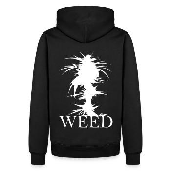 Weed Cannabis - Männer Premium Bio Hoodie - Schwarz - Hinten - Nico (187cm)