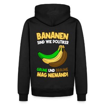 Bananen sind wie Politiker - Männer Premium Bio Hoodie - Schwarz - Hinten - Nico (187cm)
