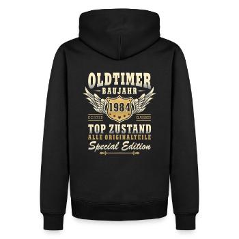 40. Geburtstag Oldtimer 40 Jahre Geschenkidee - Männer Premium Bio Hoodie - Schwarz - Hinten - Nico (187cm)