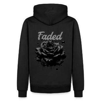 Faded Rose Blossom - Streetwear - Men’s Premium Organic Hoodie - black - Back - Nico (187cm)