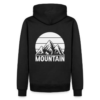 Berg - Männer Premium Bio Hoodie - Schwarz - Hinten - Nico (187cm)