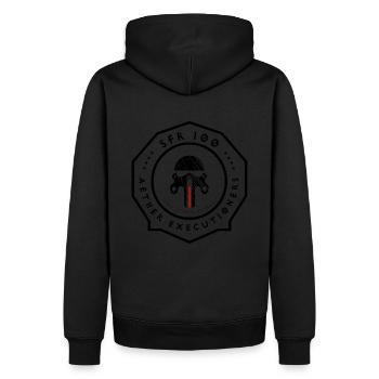 100th SFR: Aether Executioners - Men’s Premium Organic Hoodie - black - Back - Nico (187cm)