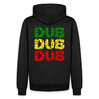 Dub Dub Dub Vertical - Vert Jaune Rouge - Sweat à capuche Premium bio Homme - noir - Dos - Nico (187cm)