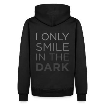 T-shirt Mystery Smiler - Sweat à capuche Premium bio Homme - noir - Dos - Nico (187cm)