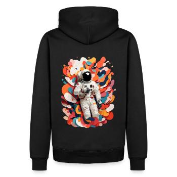 Image colorée d’astronaute - Sweat à capuche Premium bio Homme - noir - Dos - Nico (187cm)