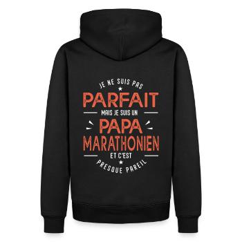 je suis un papa marathonien cadeau papa marathon - Sweat à capuche Premium bio Homme - noir - Dos - Nico (187cm)