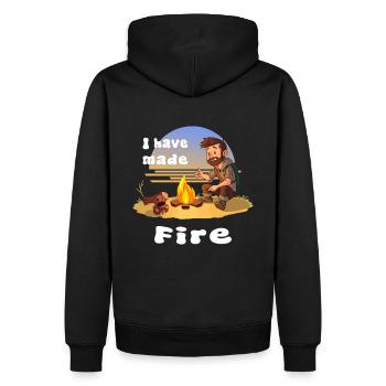 Outdoor Man - Men’s Premium Organic Hoodie - black - Back - Nico (187cm)