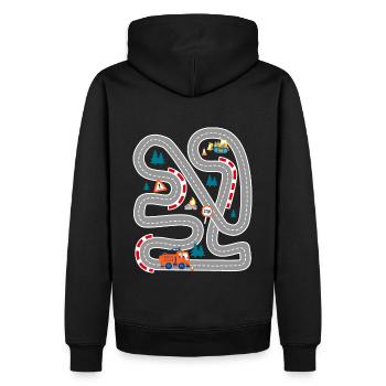 Jouer course de voitures sur dos cadeau famille - Sweat à capuche Premium bio Homme - noir - Dos - Nico (187cm)