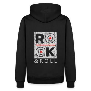 Rock & Roll Rock N Roll Rock AND Roll - Männer Premium Bio Hoodie - Schwarz - Hinten - Nico (187cm)