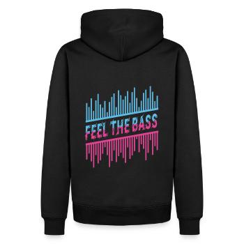 Ressentez la basse DJ Techno House Dance Music - Sweat à capuche Premium bio Homme - noir - Dos - Nico (187cm)