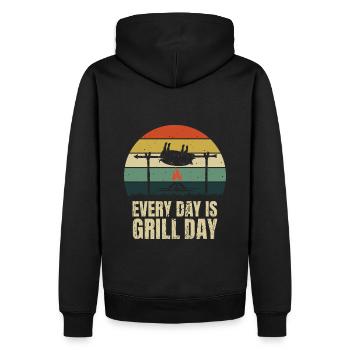 Grill disant que chaque jour est Grill Day Grilling Pig - Sweat à capuche Premium bio Homme - noir - Dos - Nico (187cm)