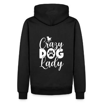 Cool Dog Crazy Dog Lady Design - Men’s Premium Organic Hoodie - black - Back - Nico (187cm)