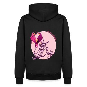 14 Februar Valentinstag Seelenverwandte Papagein - Männer Premium Bio Hoodie - Schwarz - Hinten - Nico (187cm)