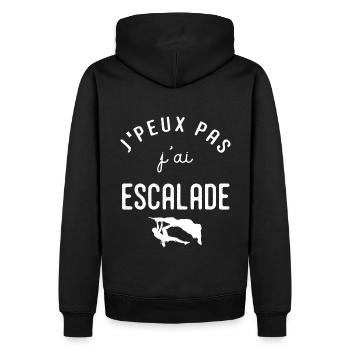 escalade un rocher Je peux pas j'ai escalade - Sweat à capuche Premium bio Homme - noir - Dos - Nico (187cm)