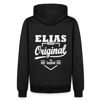 Geschenk Elias original personalisierter Vorname elias - Männer Premium Bio Hoodie - Schwarz - Hinten - Nico (187cm)