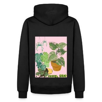 Amoureux des plantes - Sweat à capuche Premium bio Homme - noir - Dos - Nico (187cm)