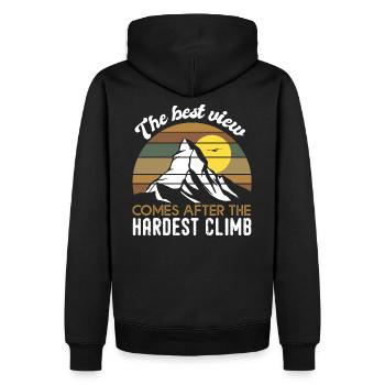 The Best View climb cadeau motivation escalade - Sweat à capuche Premium bio Homme - noir - Dos - Nico (187cm)