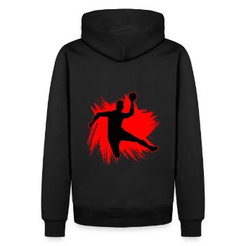 handball - Sweat à capuche Premium bio Homme - noir - Dos - Nico (187cm)