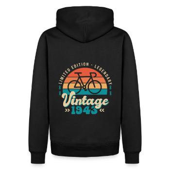 1943 Jubiläum 80 Jahre Radsport - Männer Premium Bio Hoodie - Schwarz - Hinten - Nico (187cm)