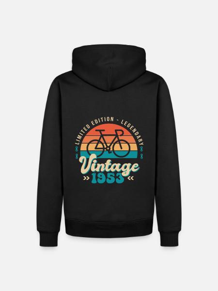 1953 Jubilæum 70 års cykling - Herre Premium økologisk hoodie - sort