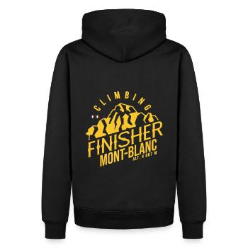 Klettern Finisher Aufstieg Mont Blanc - Männer Premium Bio Hoodie - Schwarz - Hinten - Nico (187cm)