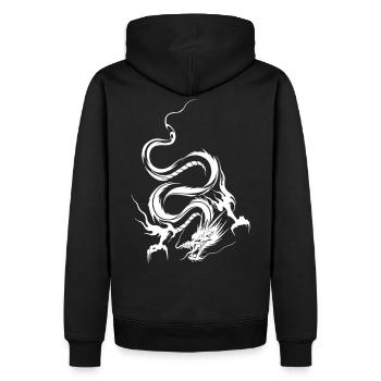 dragon_blanc - Männer Premium Bio Hoodie - Schwarz - Hinten - Nico (187cm)