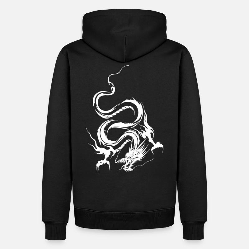 dragon_blanc - Sweat à capuche Premium bio Homme - noir