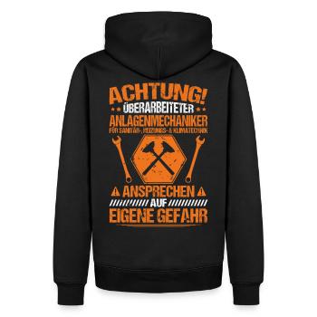 Anlagenmechaniker/Sanitär/Klempner/Klima/Geschenk - Männer Premium Bio Hoodie - Schwarz - Hinten - Nico (187cm)