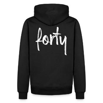 40 forty 40e anniversaire cadeau nombre 40 - Sweat à capuche Premium bio Homme - noir - Dos - Nico (187cm)